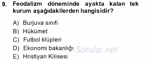 Medya Siyaset Kültür 2014 - 2015 Ara Sınavı 9.Soru