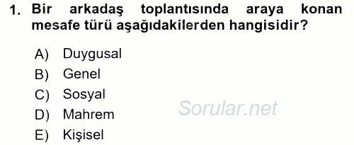 Görüşme Teknikleri 2016 - 2017 Ara Sınavı 1.Soru