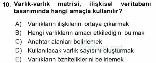 Konumsal Veritabanı 1 2017 - 2018 Dönem Sonu Sınavı 10.Soru