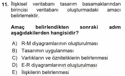 Konumsal Veritabanı 1 2017 - 2018 Dönem Sonu Sınavı 11.Soru