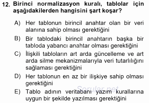 Konumsal Veritabanı 1 2017 - 2018 Dönem Sonu Sınavı 12.Soru