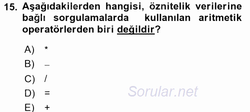 Konumsal Veritabanı 1 2017 - 2018 Dönem Sonu Sınavı 15.Soru