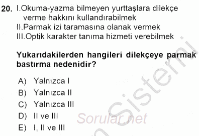 Mesleki Yazışmalar 2015 - 2016 Dönem Sonu Sınavı 20.Soru