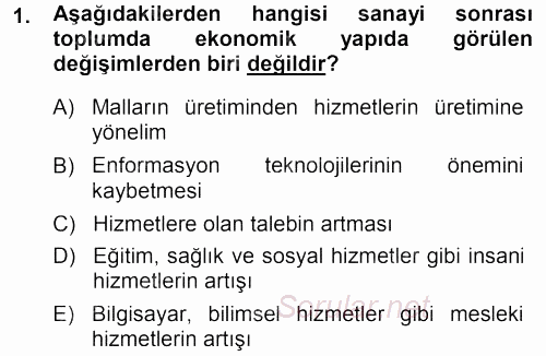 Çağdaş Sosyoloji Kuramları 2013 - 2014 Tek Ders Sınavı 1.Soru