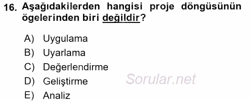 Topluma Hizmet Eğitimi 2016 - 2017 Dönem Sonu Sınavı 16.Soru