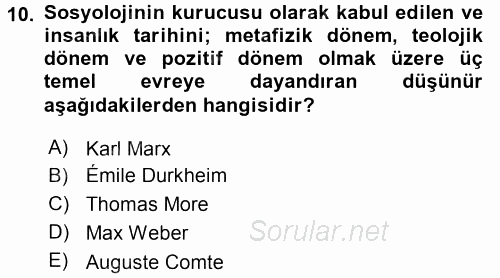 Siyaset Bilimi 2017 - 2018 3 Ders Sınavı 10.Soru