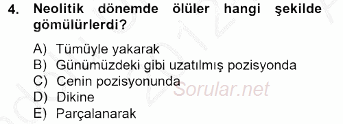 Eski Mezopotamya ve Mısır Tarihi 2012 - 2013 Ara Sınavı 4.Soru