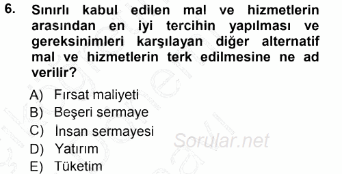 Eğitim Bilimine Giriş 2012 - 2013 Dönem Sonu Sınavı 6.Soru