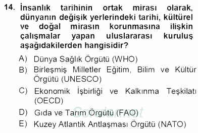 Turizm Coğrafyası 2012 - 2013 Ara Sınavı 14.Soru