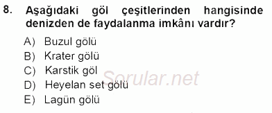 Turizm Coğrafyası 2012 - 2013 Ara Sınavı 8.Soru