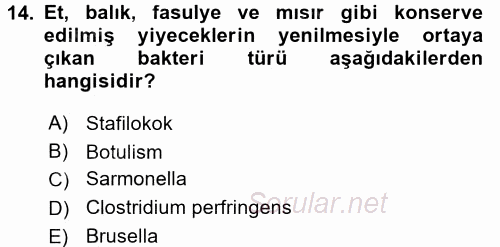 Mutfak Hizmetleri Yönetimi 2016 - 2017 Dönem Sonu Sınavı 14.Soru