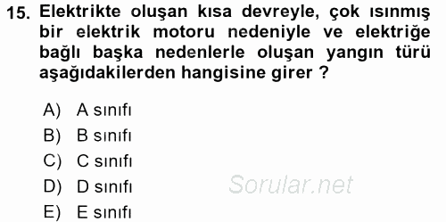 Mutfak Hizmetleri Yönetimi 2016 - 2017 Dönem Sonu Sınavı 15.Soru