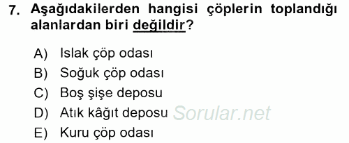 Mutfak Hizmetleri Yönetimi 2016 - 2017 Dönem Sonu Sınavı 7.Soru