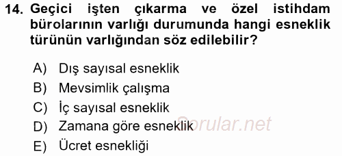 Yeni Teknolojiler ve Çalışma Hayatı 2016 - 2017 Dönem Sonu Sınavı 14.Soru