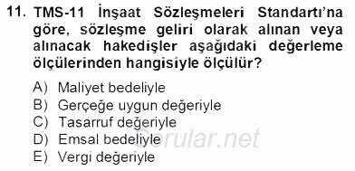 Gayrimenkul Yönetiminde Mesleki Etik 2012 - 2013 Dönem Sonu Sınavı 11.Soru