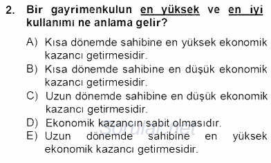 Gayrimenkul Yönetiminde Mesleki Etik 2012 - 2013 Dönem Sonu Sınavı 2.Soru
