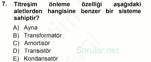 Sayısal Fotoğraf Makineleri 2014 - 2015 Ara Sınavı 7.Soru