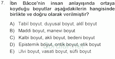 İslam Düşünce Tarihi 2012 - 2013 Tek Ders Sınavı 7.Soru