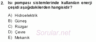 Enerji Analizi 2013 - 2014 Tek Ders Sınavı 2.Soru