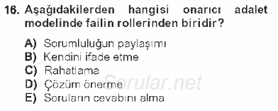 Kriminoloji 2012 - 2013 Tek Ders Sınavı 16.Soru