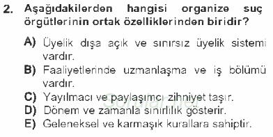 Kriminoloji 2012 - 2013 Tek Ders Sınavı 2.Soru