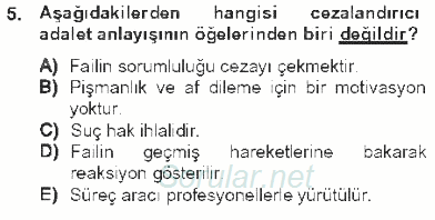 Kriminoloji 2012 - 2013 Tek Ders Sınavı 5.Soru