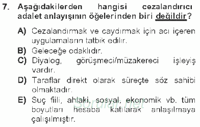 Kriminoloji 2012 - 2013 Tek Ders Sınavı 7.Soru