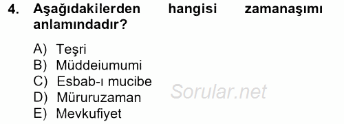 Hukuk Dili Ve Adli Yazışmalar 2012 - 2013 Ara Sınavı 4.Soru