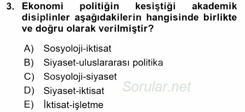 Uluslararası Politika 2 2017 - 2018 Dönem Sonu Sınavı 3.Soru