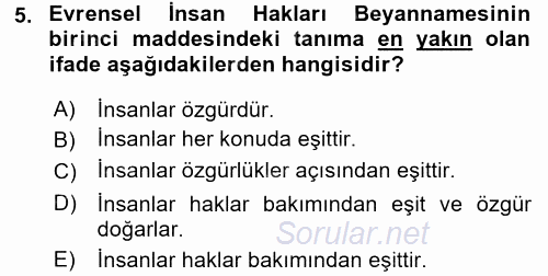 Uluslararası Politika 2 2017 - 2018 Dönem Sonu Sınavı 5.Soru