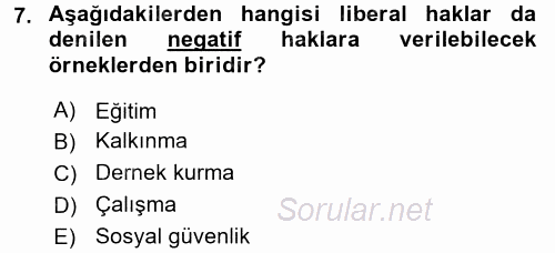 Uluslararası Politika 2 2017 - 2018 Dönem Sonu Sınavı 7.Soru