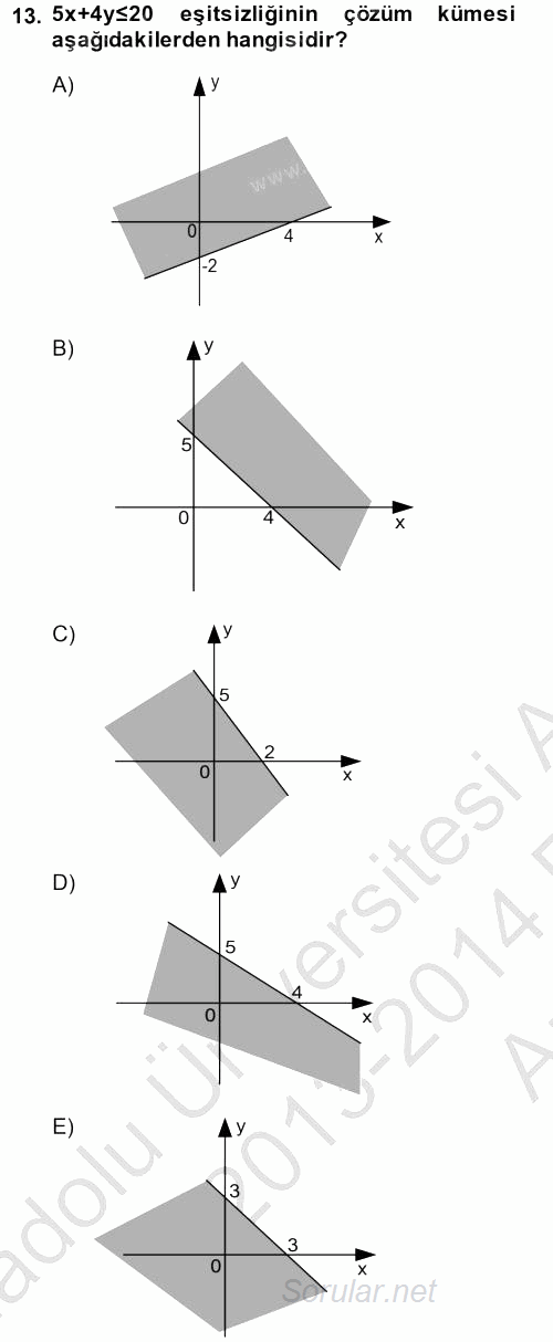 Matematik 2 2013 - 2014 Ara Sınavı 13.Soru