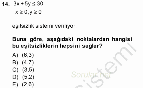 Matematik 2 2013 - 2014 Ara Sınavı 14.Soru