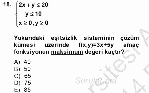 Matematik 2 2013 - 2014 Ara Sınavı 18.Soru