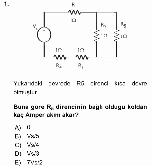 Elektrik Bakım, Arıza Bulma ve Güvenlik 2015 - 2016 Ara Sınavı 1.Soru