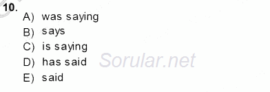 Pedagojik Gramer 1 2013 - 2014 Ara Sınavı 10.Soru