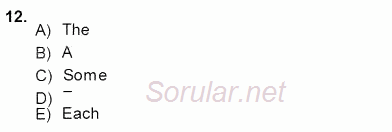 Pedagojik Gramer 1 2013 - 2014 Ara Sınavı 12.Soru