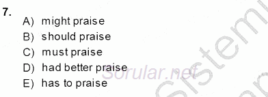 Pedagojik Gramer 1 2013 - 2014 Ara Sınavı 7.Soru