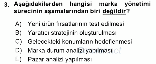 Marka ve Yönetimi 2015 - 2016 Ara Sınavı 3.Soru