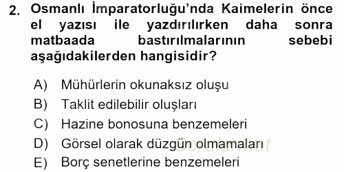 Dış Ticaretle İlgili Kurumlar ve Kuruluşlar 2016 - 2017 3 Ders Sınavı 2.Soru