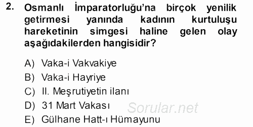 Toplumsal Yaşamda Aile 2013 - 2014 Dönem Sonu Sınavı 2.Soru