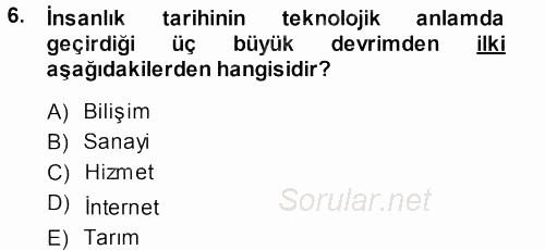 Toplumsal Yaşamda Aile 2013 - 2014 Dönem Sonu Sınavı 6.Soru