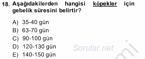 Doğum Bilgisi ve Suni Tohumlama 2014 - 2015 Ara Sınavı 18.Soru