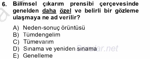 Uluslararası İlişkilerde Araştırma Yöntemleri 2014 - 2015 Ara Sınavı 6.Soru