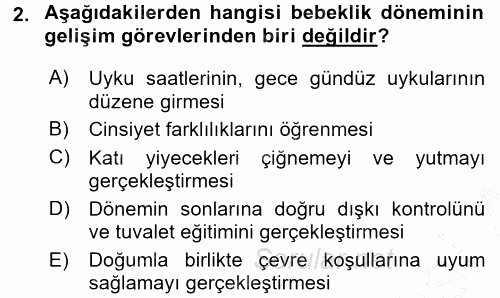 Gelişimsel Tanı Ve Değerlendirme Yöntemleri 2016 - 2017 Ara Sınavı 2.Soru