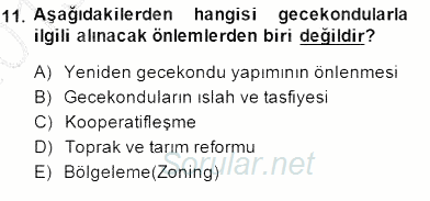 Şehircilik 2013 - 2014 Dönem Sonu Sınavı 11.Soru