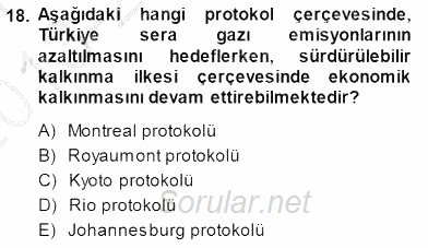 Şehircilik 2013 - 2014 Dönem Sonu Sınavı 18.Soru