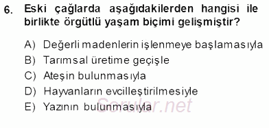 Şehircilik 2013 - 2014 Dönem Sonu Sınavı 6.Soru