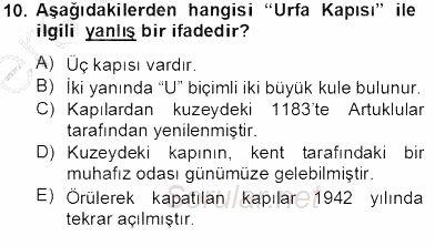 Türkiye´nin Kültürel Mirası 2 2013 - 2014 Tek Ders Sınavı 10.Soru
