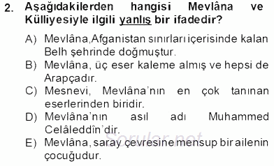 Türkiye´nin Kültürel Mirası 2 2013 - 2014 Tek Ders Sınavı 2.Soru